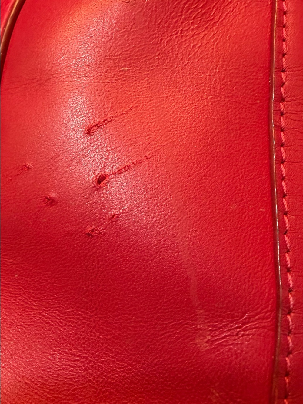 Coach Blake Red Pebbled Leather Satchel with Gold-Tone Hardware - Picture 9 of 10